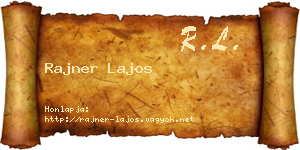 Rajner Lajos névjegykártya